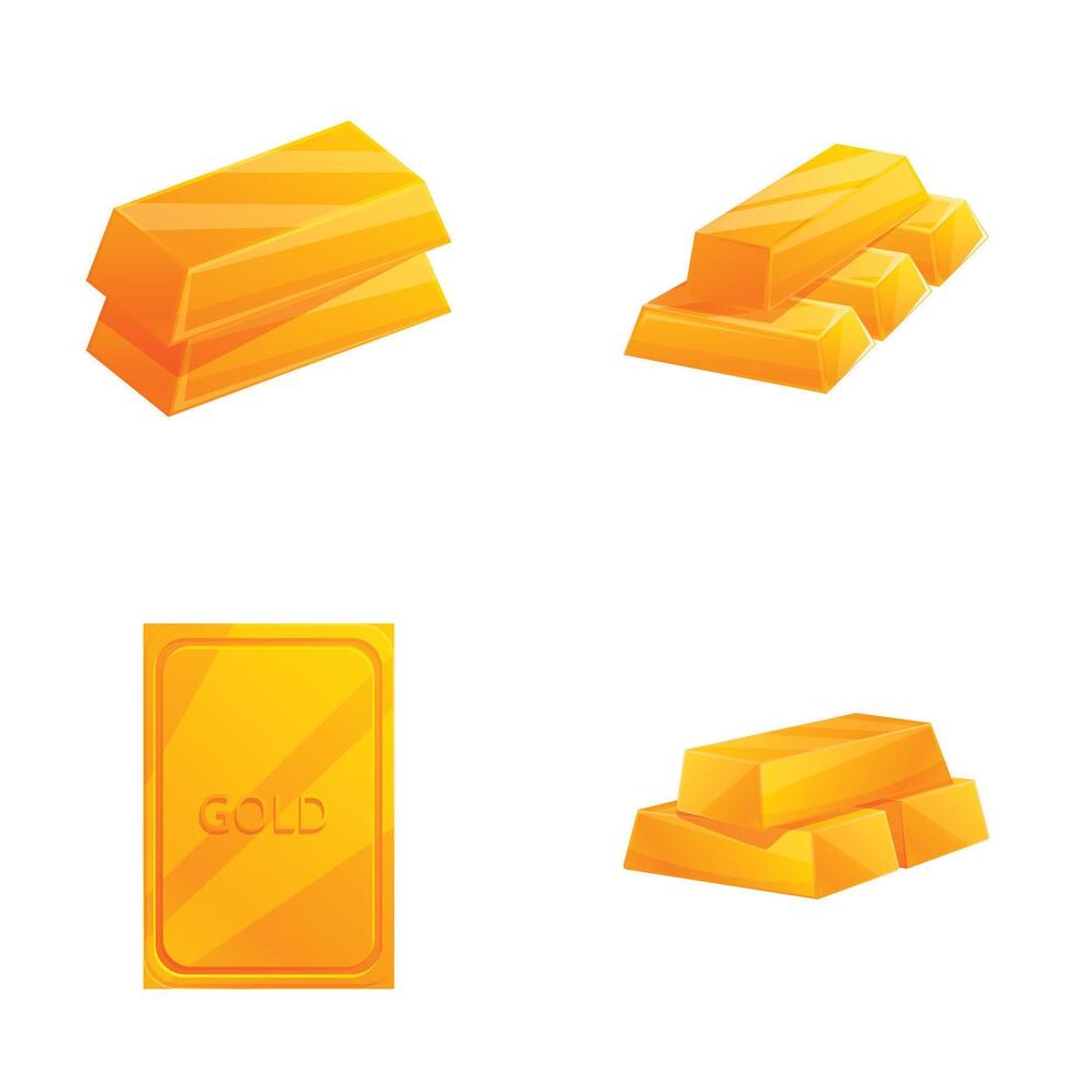 Assortment of gold bars illustration vector