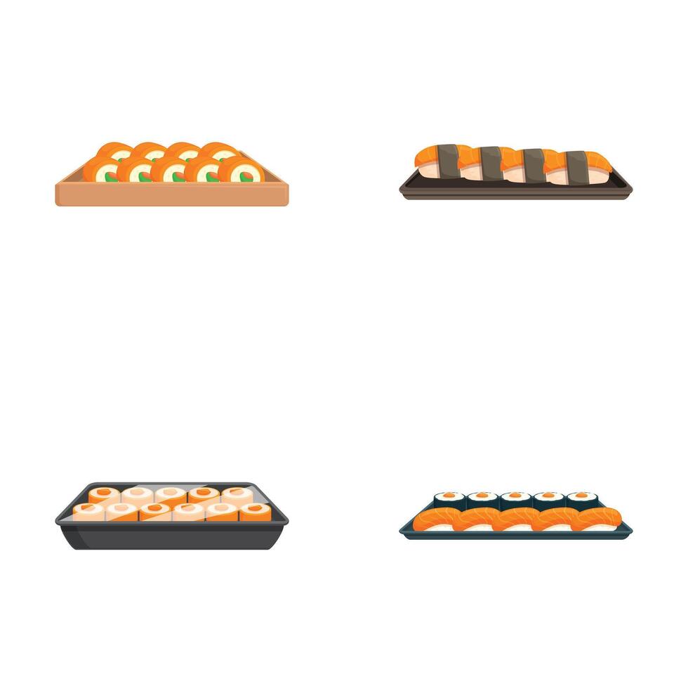 Assorted sushi set illustration vector