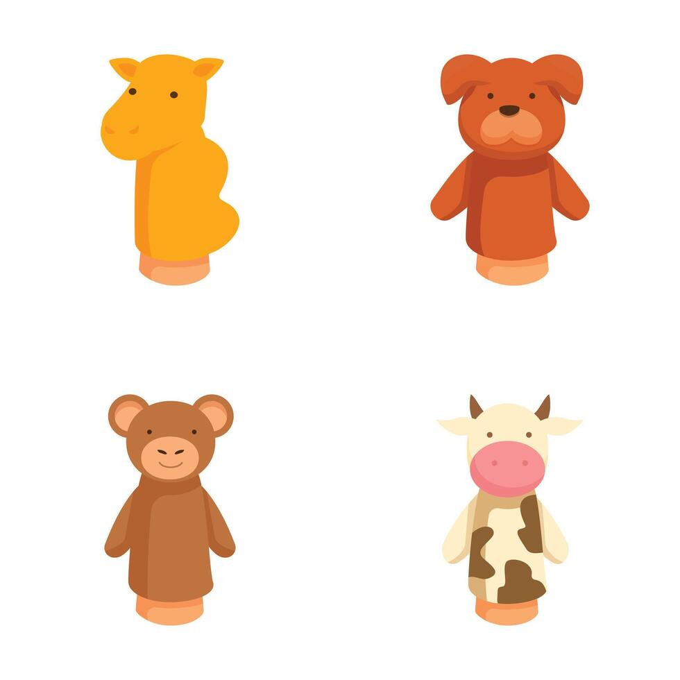 Adorable cartoon farm animal set vector