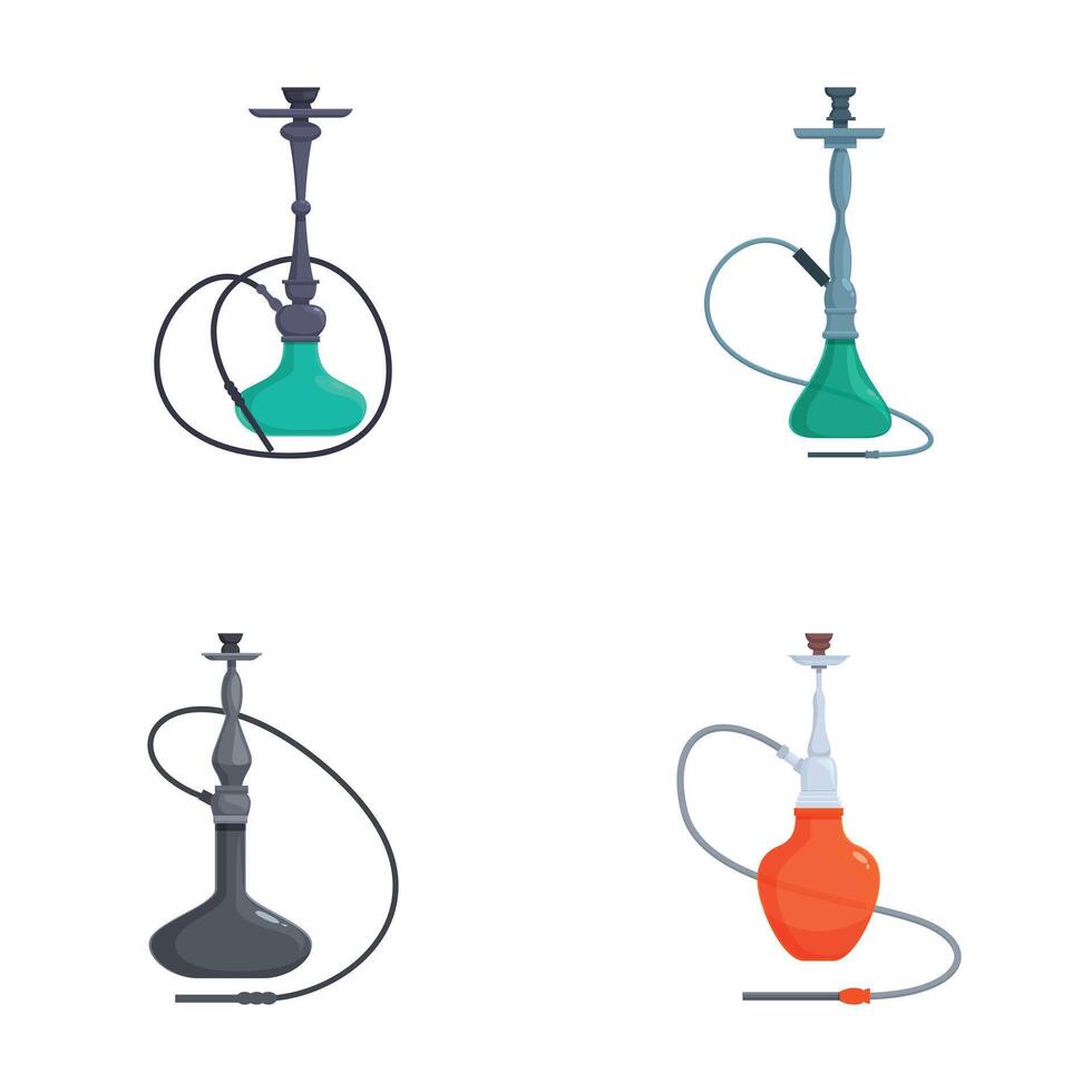 Set of different hookahs illustration vector