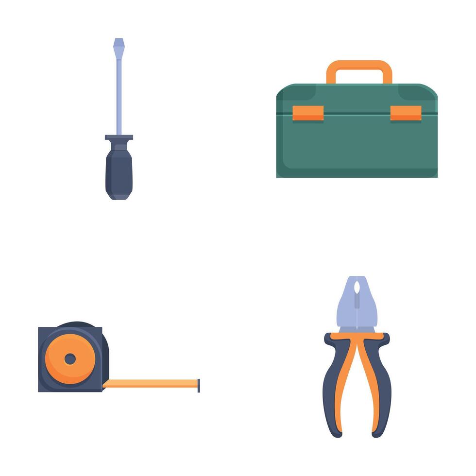 Set of icons representing tools vector