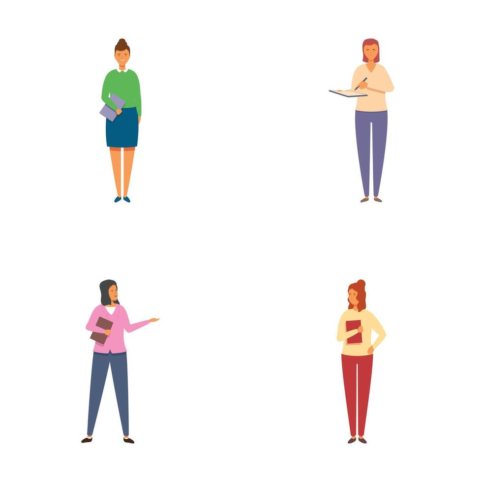Set of diverse professional women characters vector
