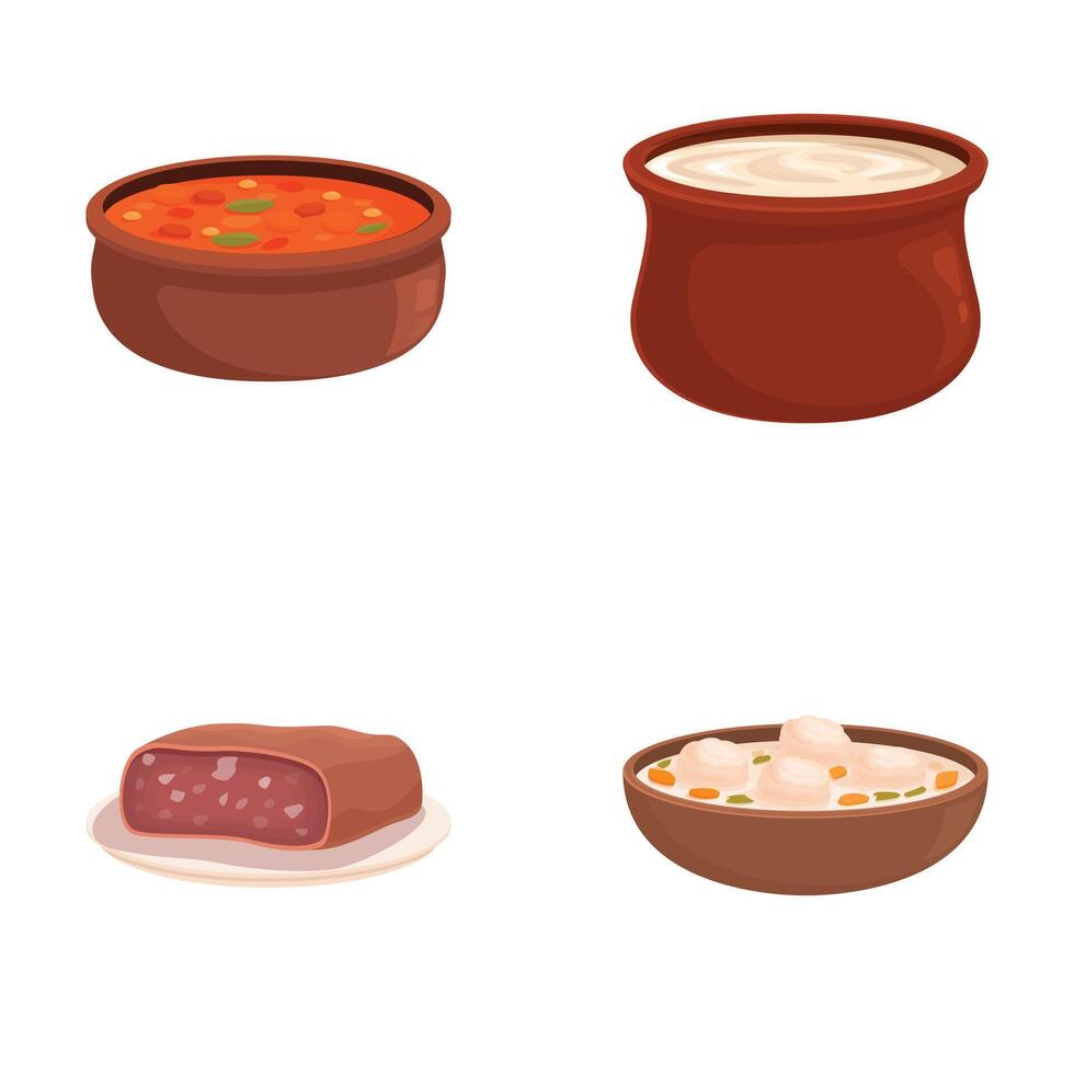 Variety of traditional cuisine illustrations vector