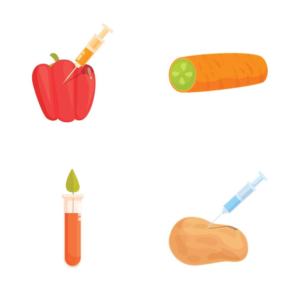 collection of gmo foods and genetic modification vector