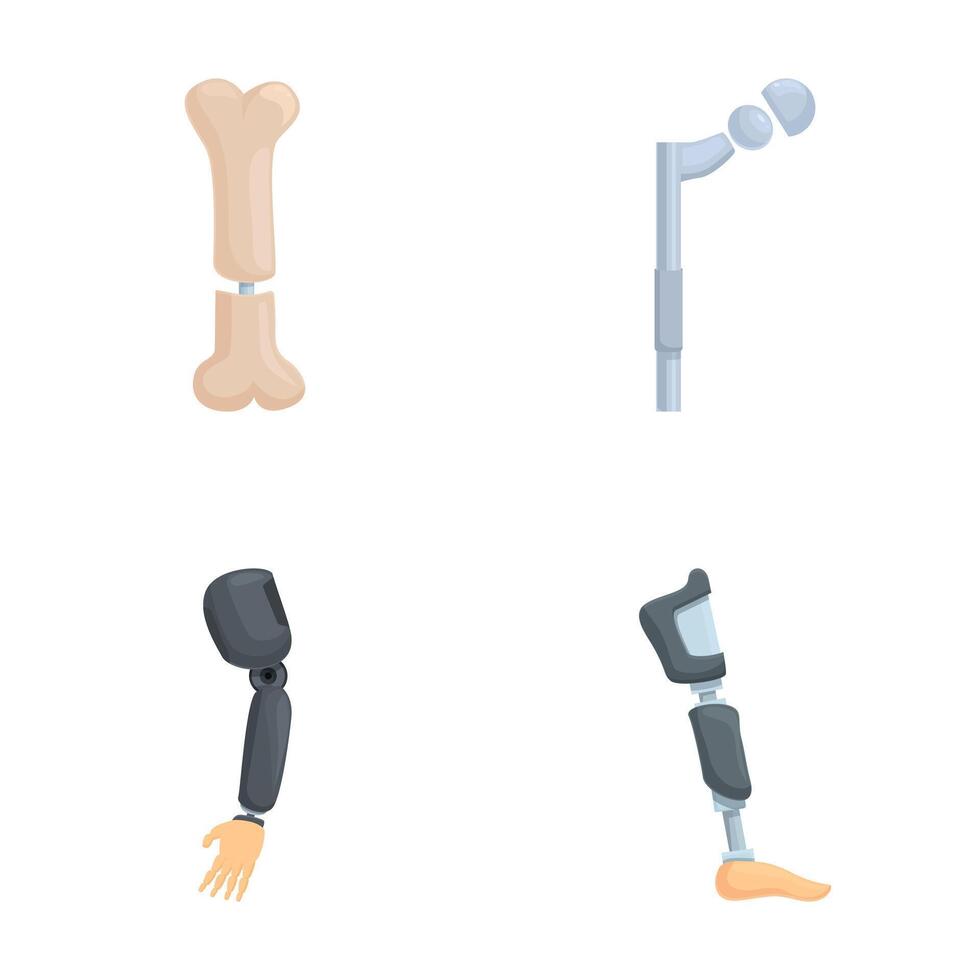 Various prosthetic limbs illustration set vector