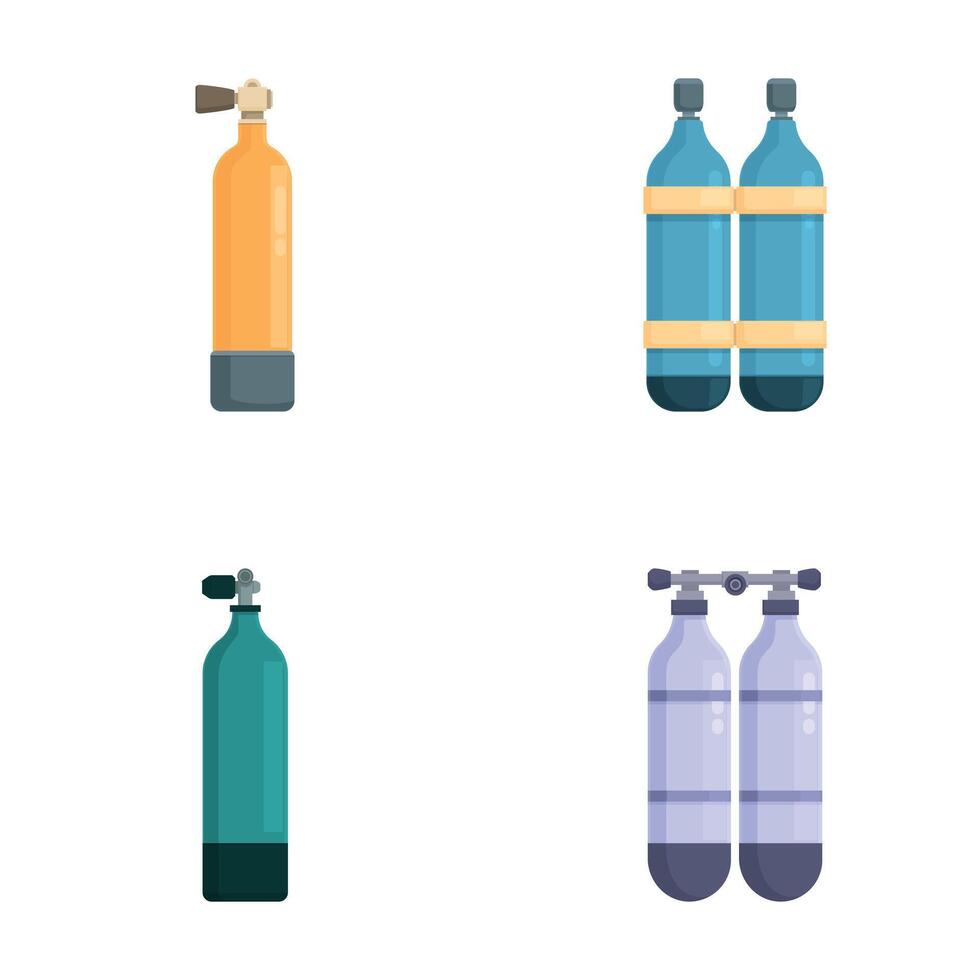 Set of gas cylinder icons vector