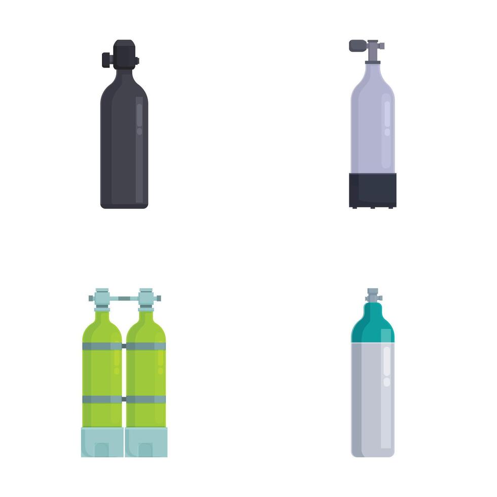 Set of various water bottles icons vector