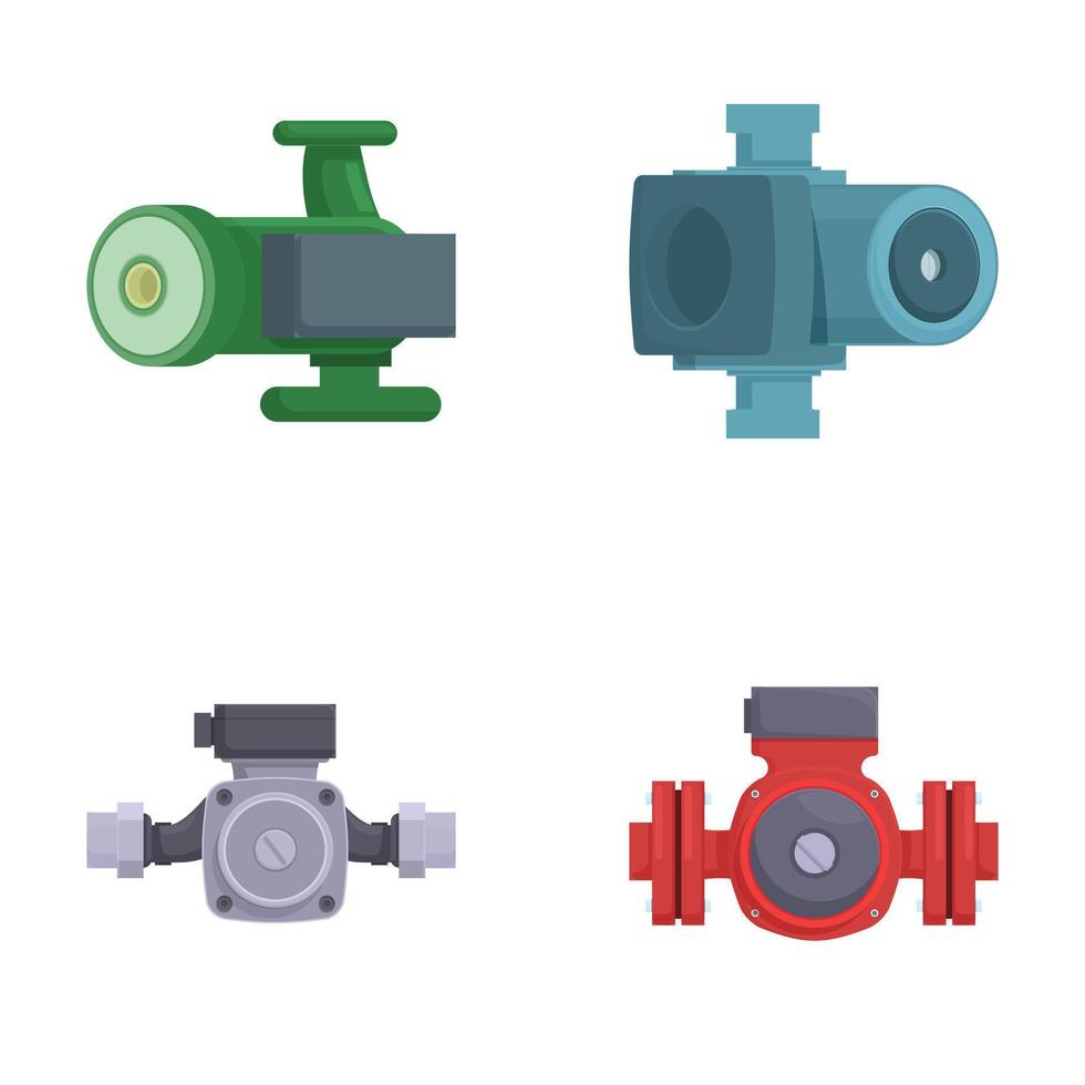 Set of various industrial valves icons vector