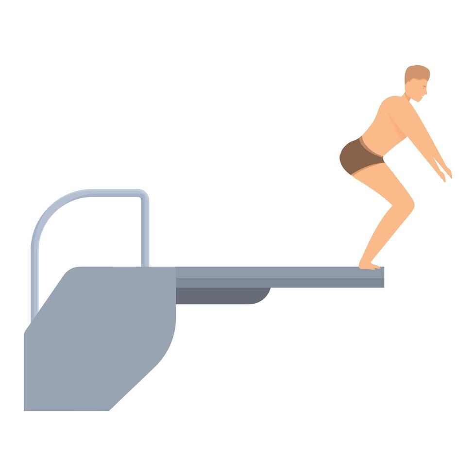 Professional swimmer is preparing to jump in a swimming pool vector