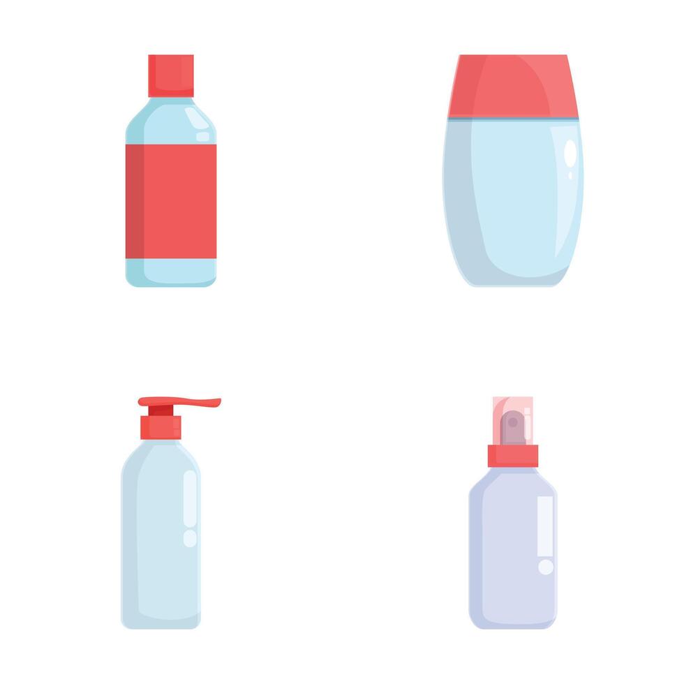 Set of various bottles for cosmetics vector