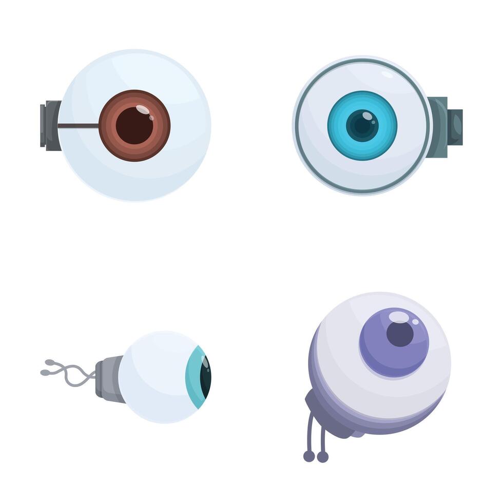 Set of cartoon robotic eyes vector