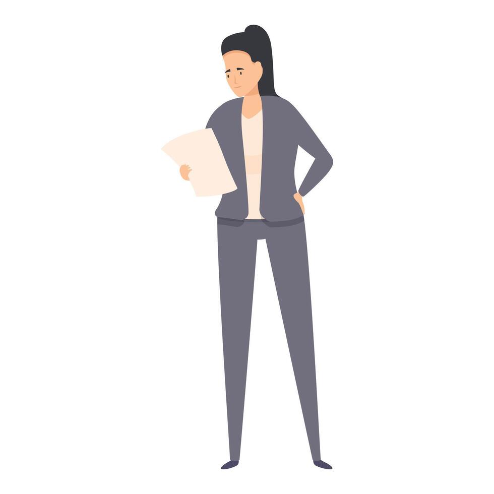 Businesswoman is holding and reading a document vector