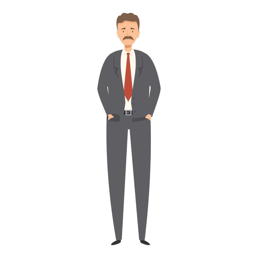 Confident businessman standing with hands in pockets vector