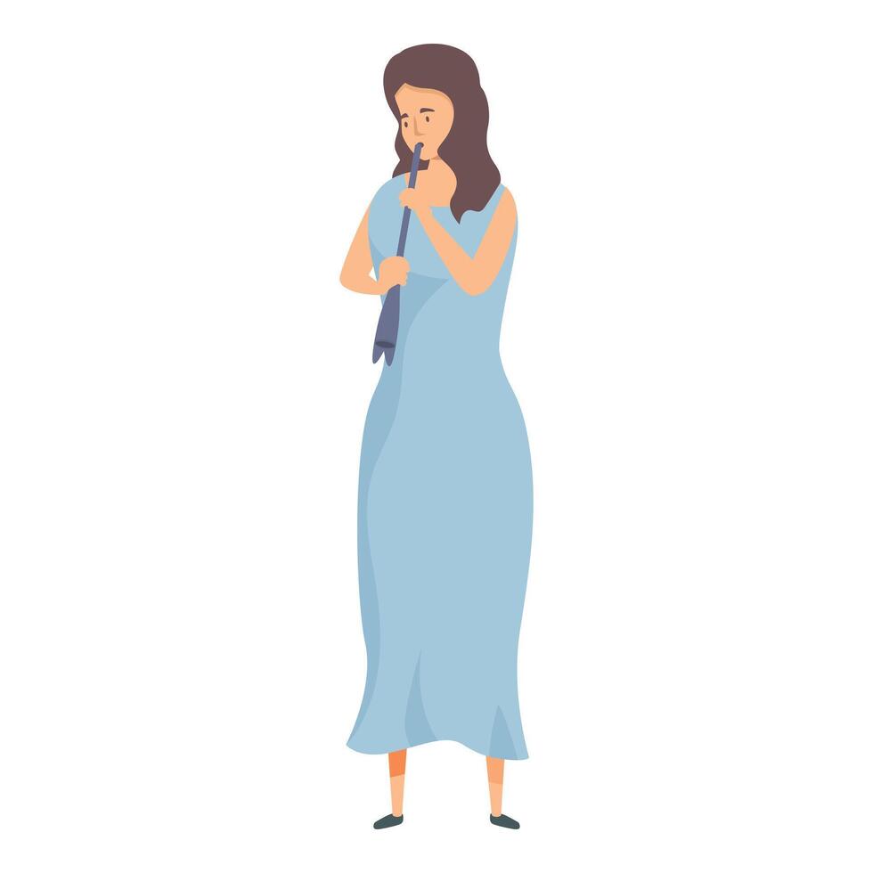 Woman is playing a classical music instrument in orchestra vector