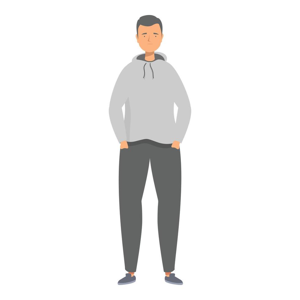 Young man is standing with his hands in his pockets vector