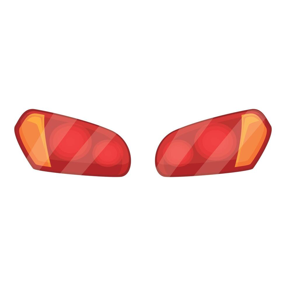 Pair of modern car rear lights shining red and orange vector
