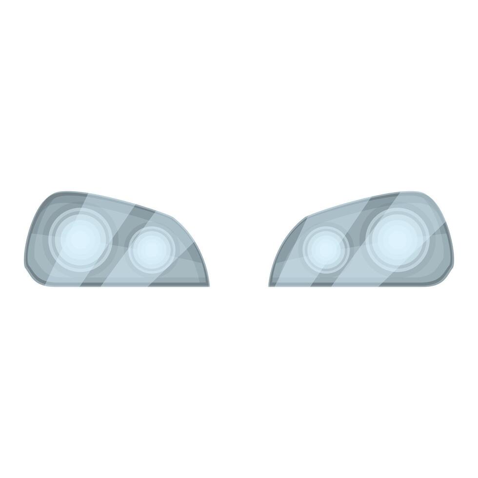 Car headlights shining brightly illuminating the road ahead vector