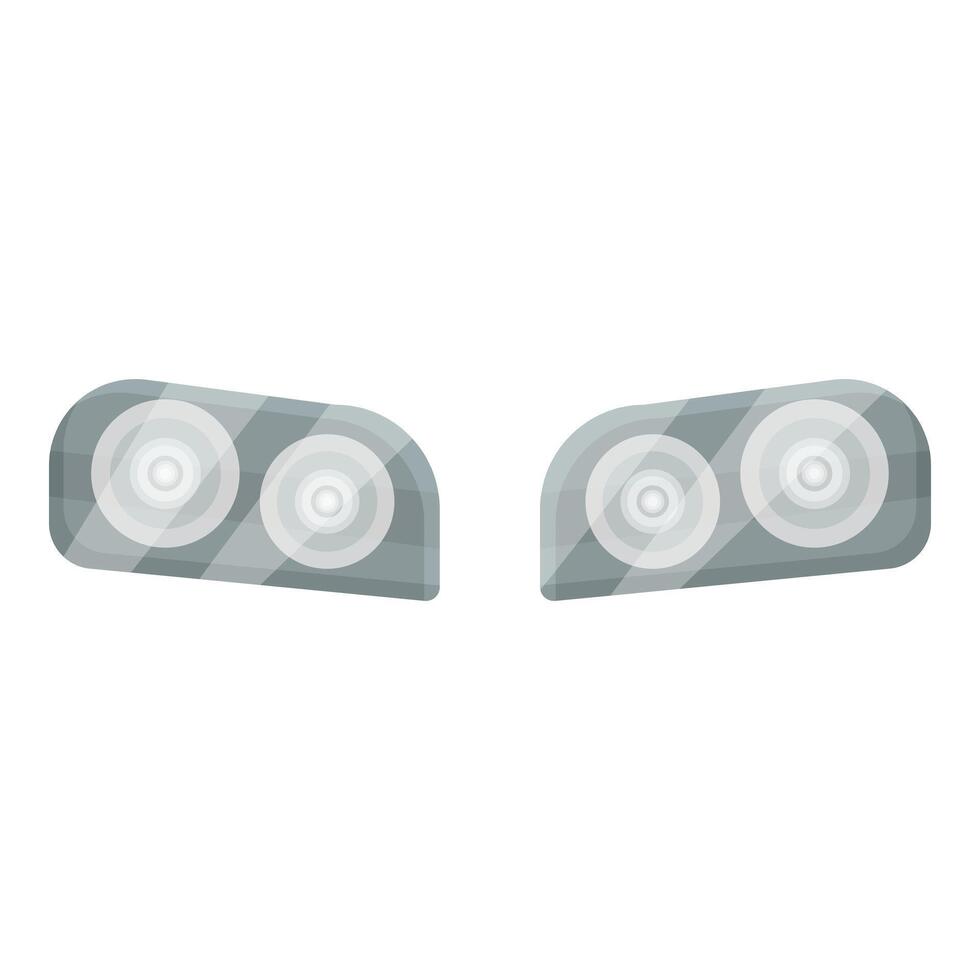 Pair of realistic car headlights shining in the dark vector