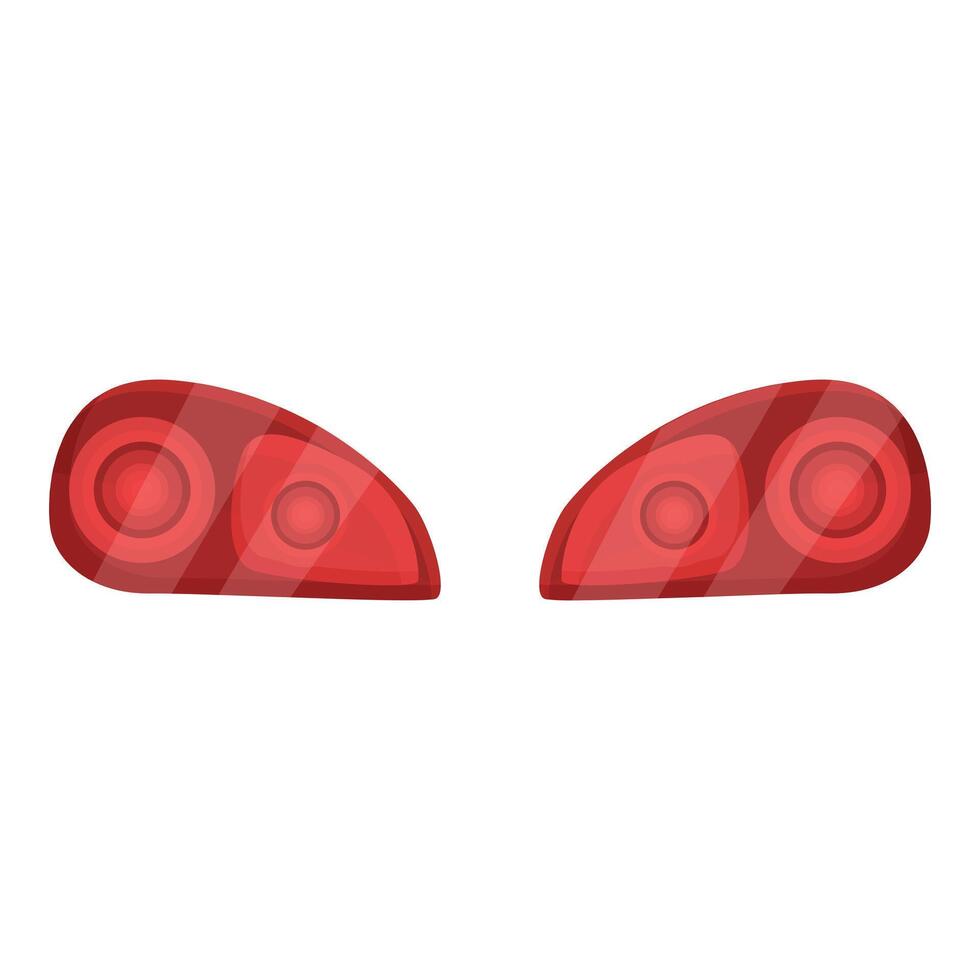 Pair of car tail lights shining with red light vector