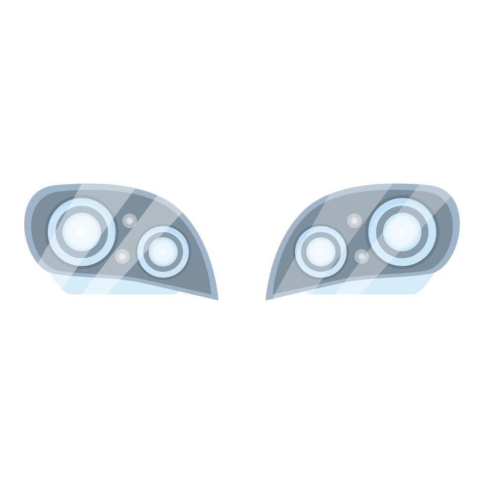 Pair of realistic car headlights shining in the dark vector