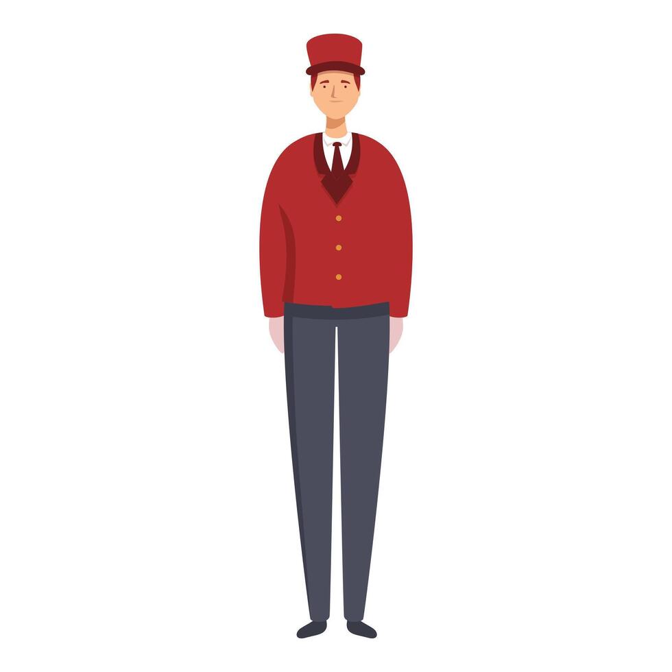 Bellhop is standing and smiling vector