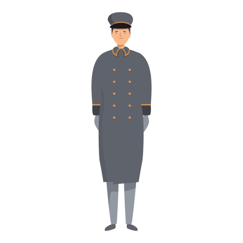 Doorman waiting patiently for the next guest to arrive at a hotel vector