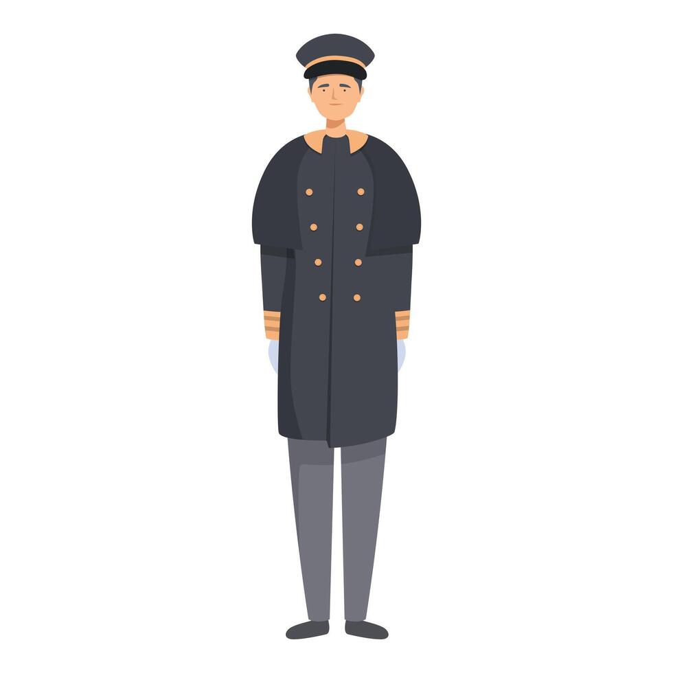 Hotel doorman wearing uniform standing greeting guests vector