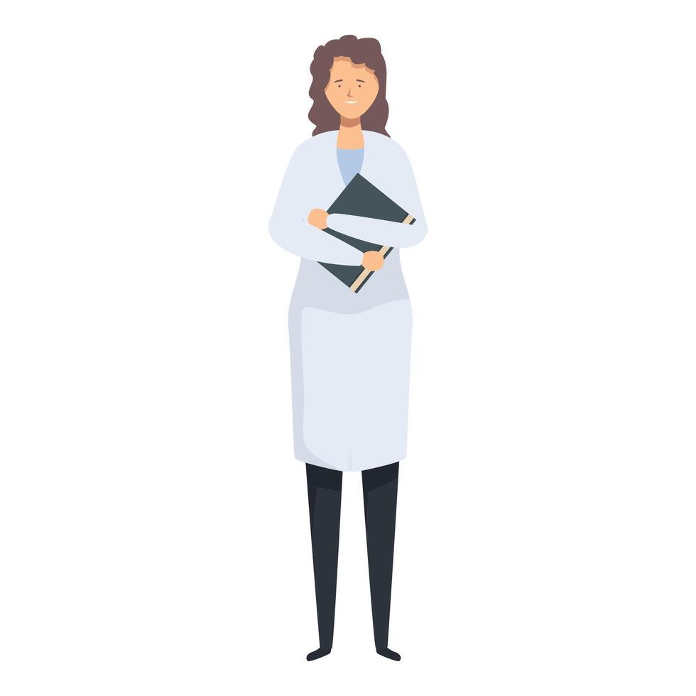 Friendly medical professional is holding a patient chart vector