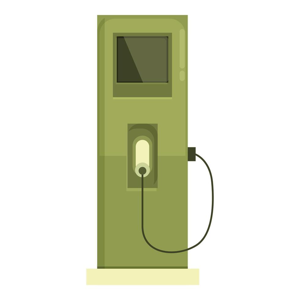 Green electric vehicle charging station providing sustainable power for eco friendly transportation vector