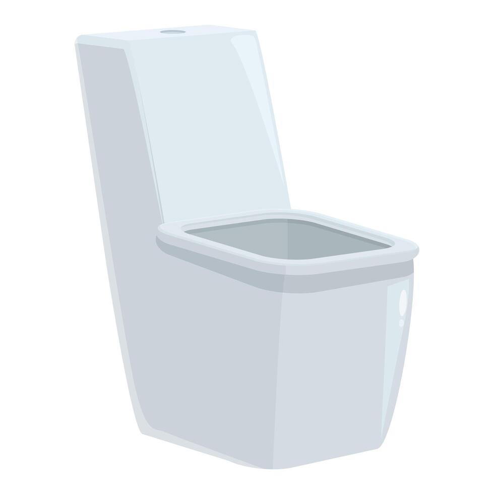 White toilet bowl presenting modern bathroom interior design element vector