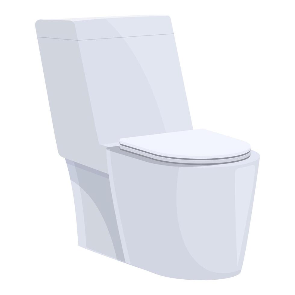 Modern toilet bowl with a comfortable seat is standing in the bathroom vector