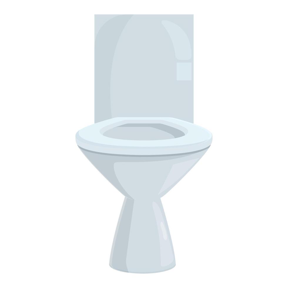 White ceramic toilet bowl with a cistern on the wall, bathroom fixture for home and public places vector