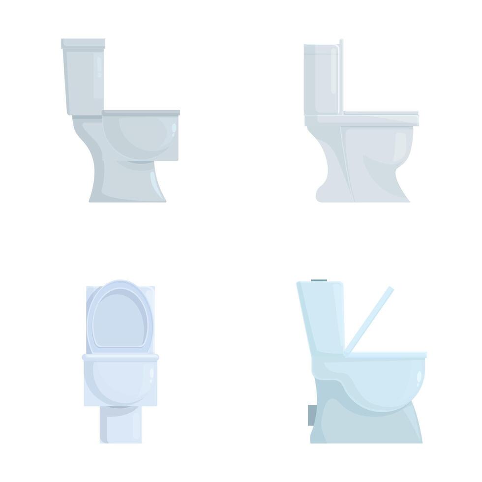 Set of modern toilet illustrations isolated on white vector