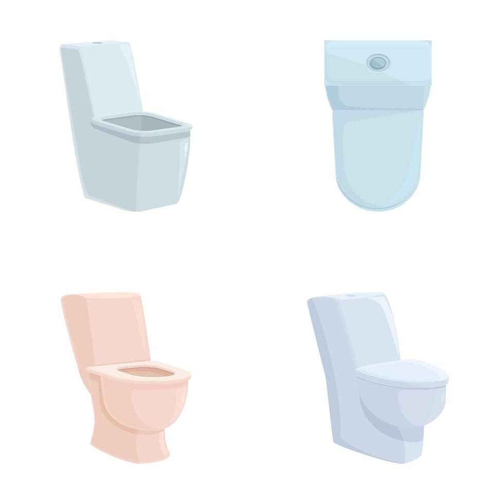 Set of modern toilet illustrations vector