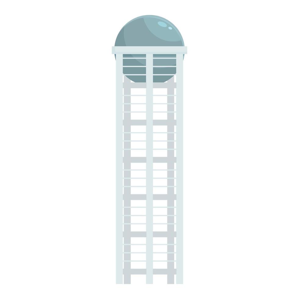 Tall and modern water tower is supplying water to a city vector