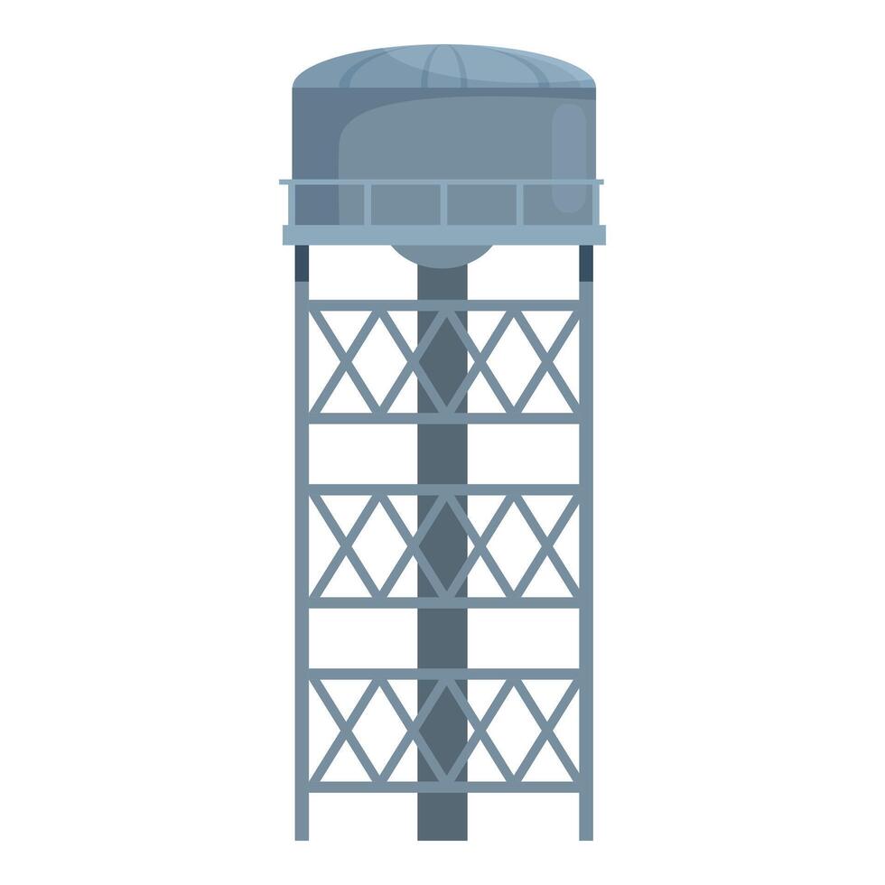 Large metal water tower providing water to a town vector