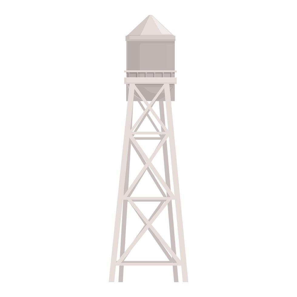 Tall water tower standing on strong metal construction vector