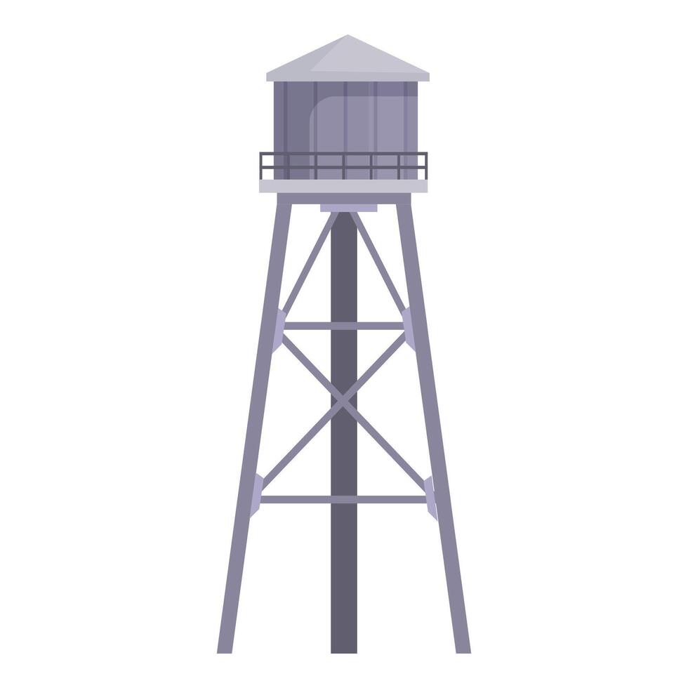 Tall water tower providing water to the city on white background vector