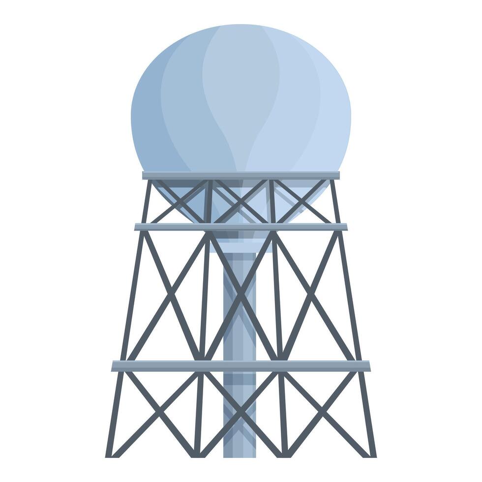 Large spherical water tower is standing on a metal framework vector