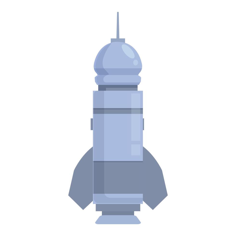 Modern space rocket standing on launch pad ready for take off vector