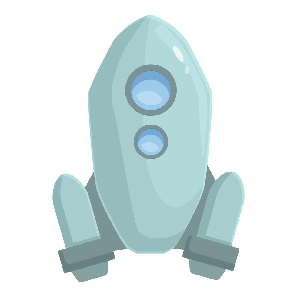 Cartoon spaceship ready for launching to explore the galaxy vector