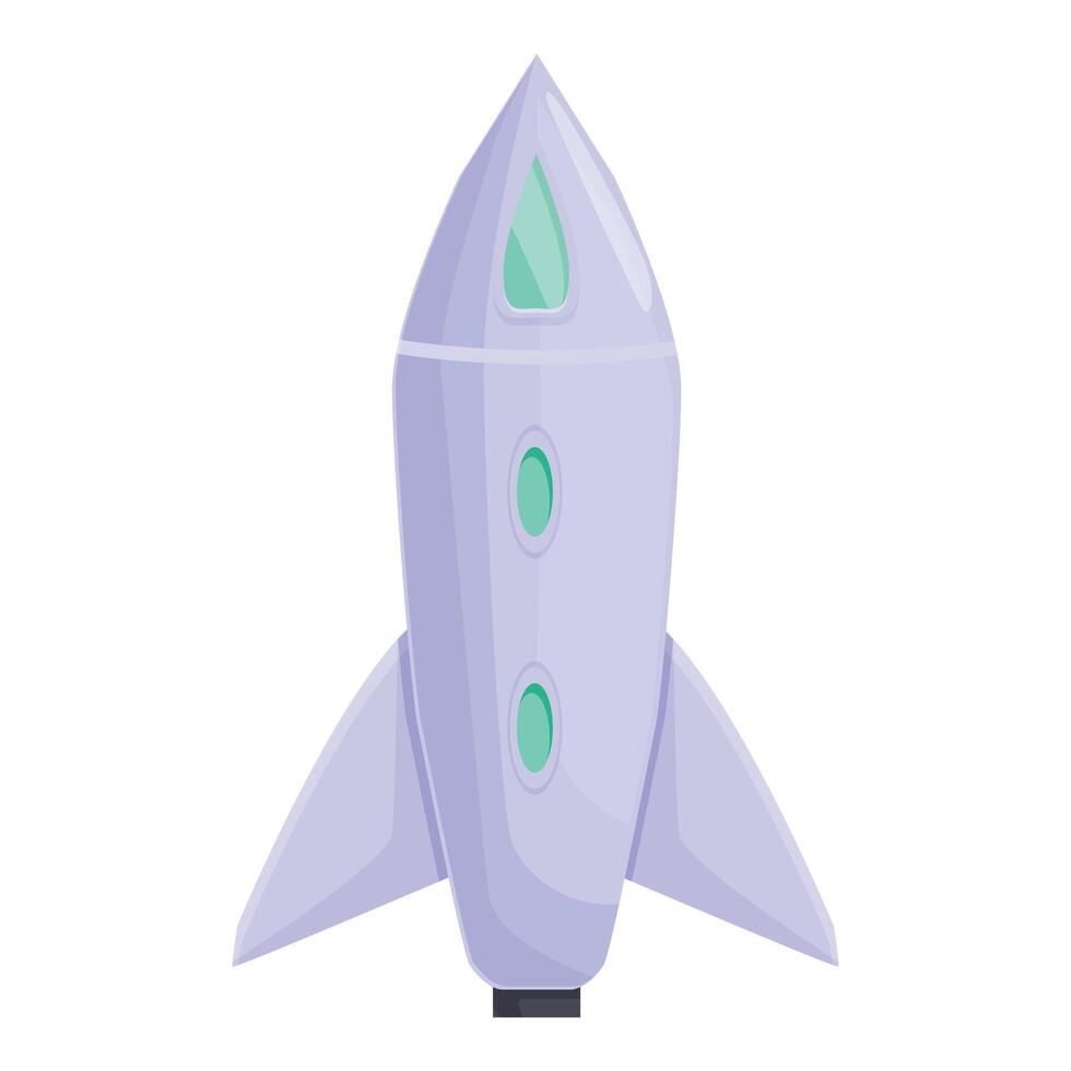 Purple space rocket ship is ready for taking off from spaceport vector