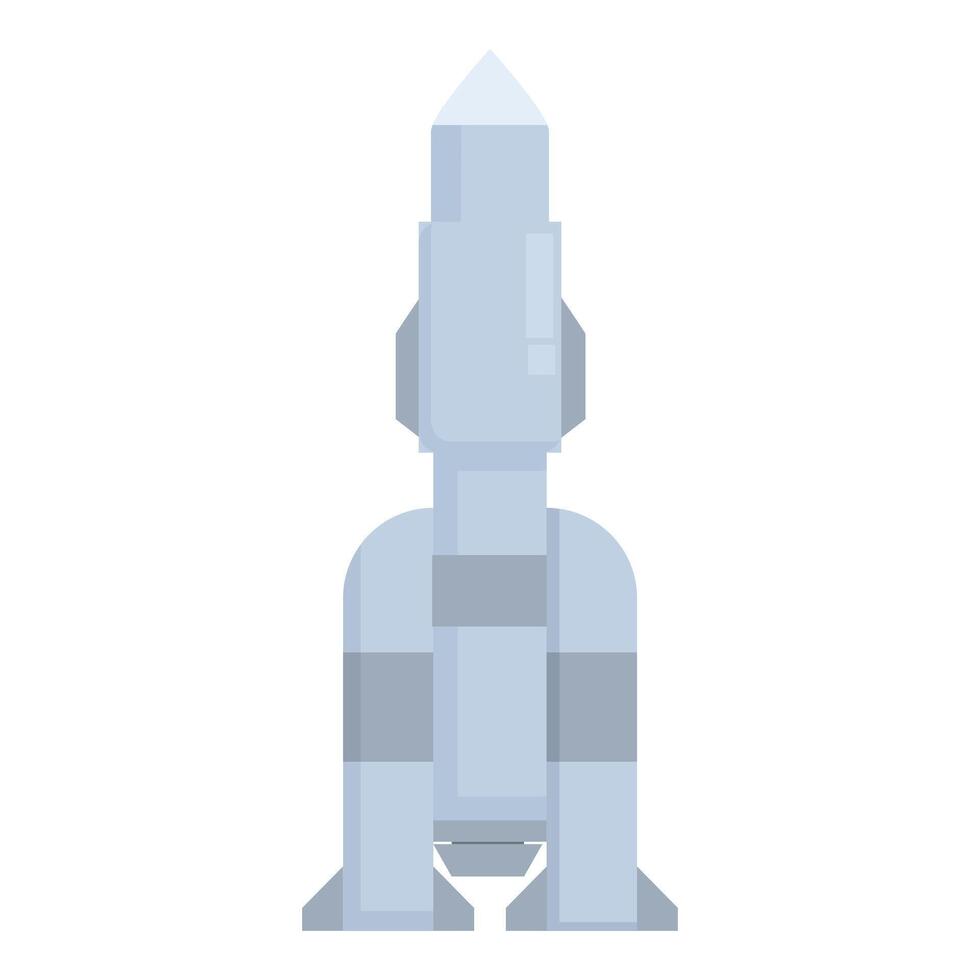 Space rocket standing on launchpad ready for take off vector