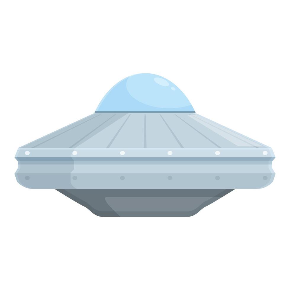 Classic ufo spaceship hovering with open glass dome for alien transportation vector