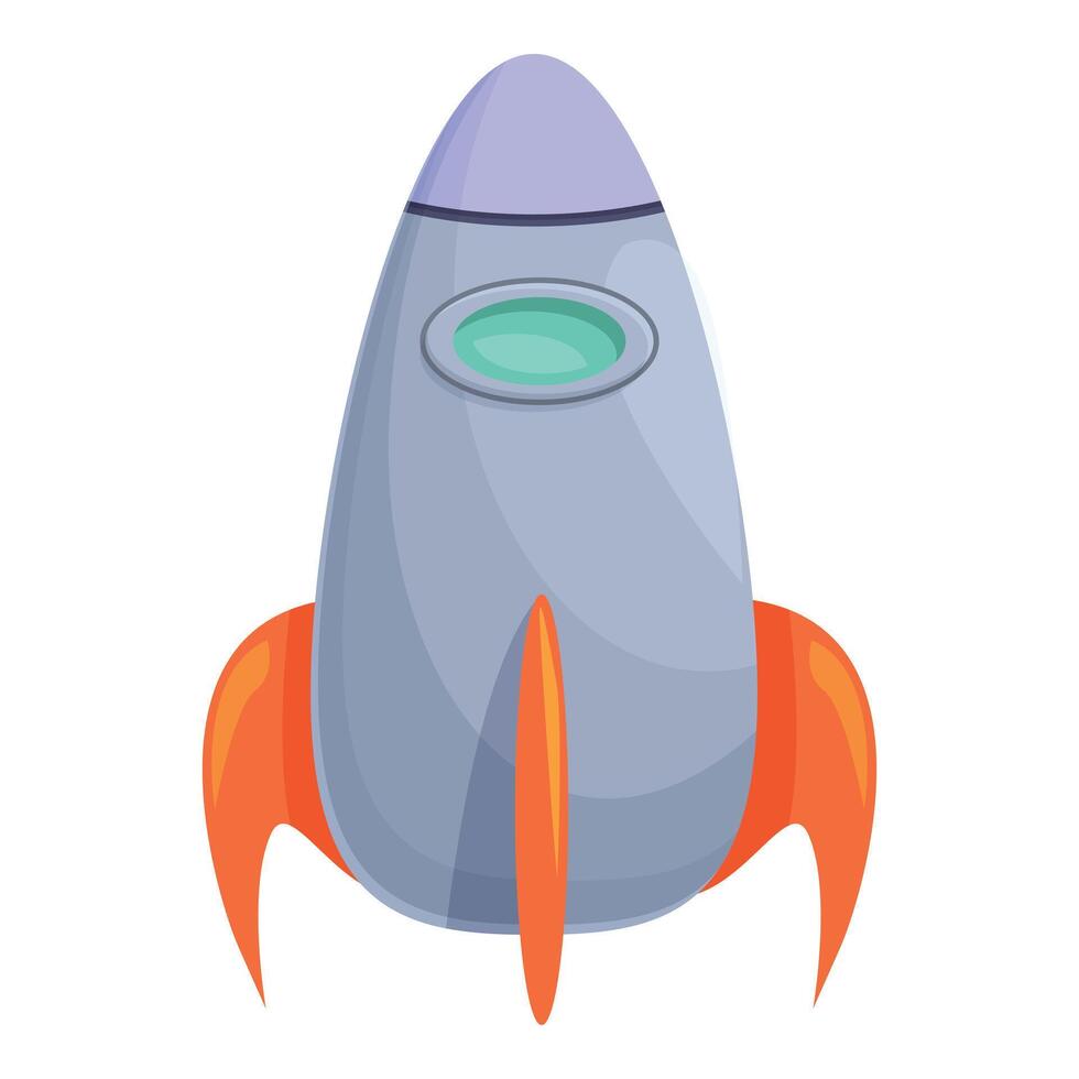 Cartoon spaceship ready for launching to explore the galaxy vector