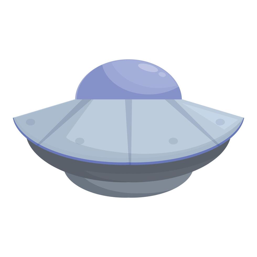 Classic ufo flying saucer from outer space with blue dome light vector