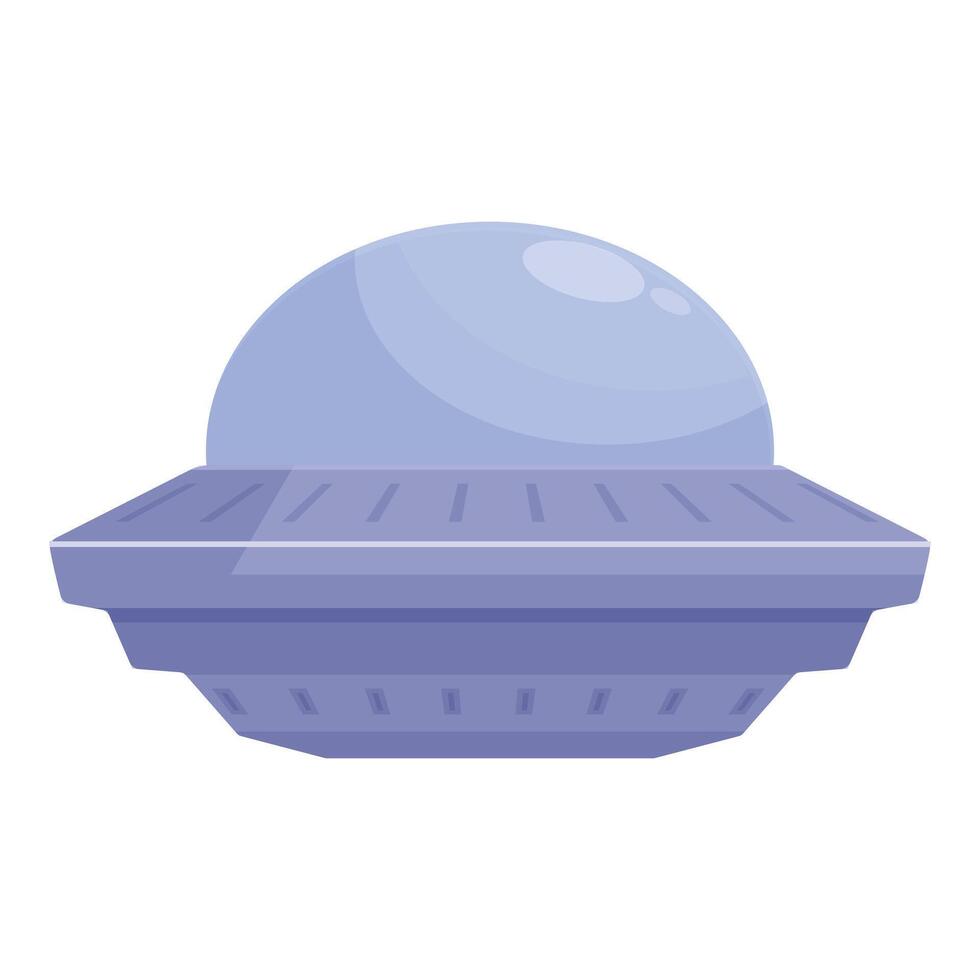 Alien spaceship flying through the galaxy exploring new planets vector