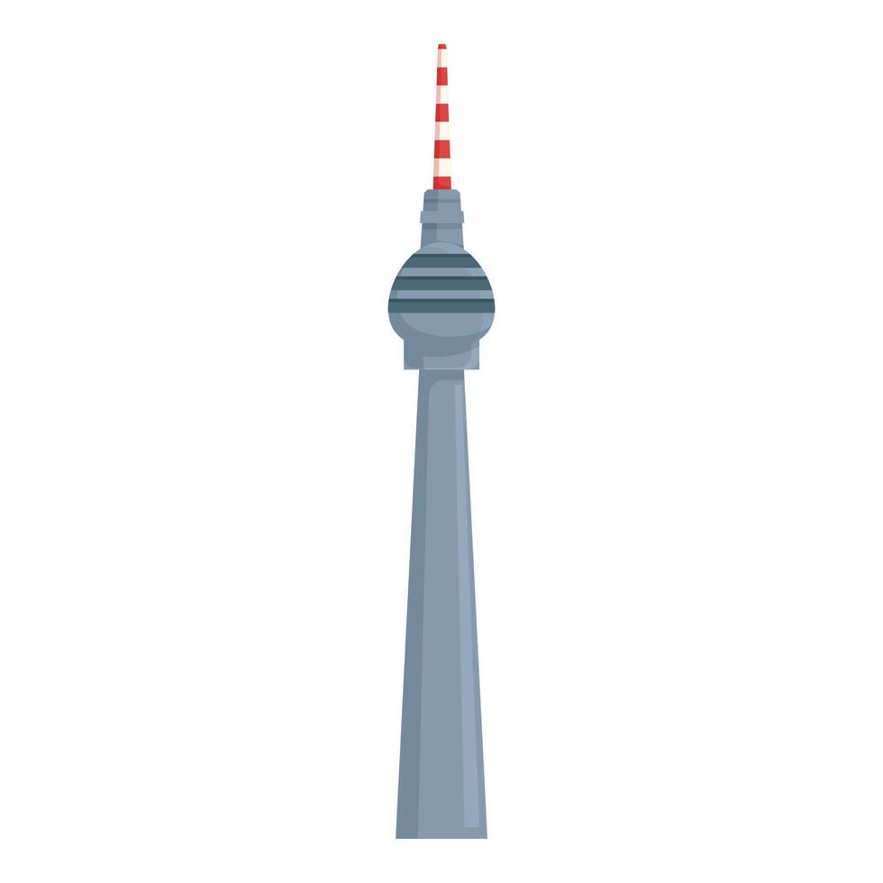 Berlin tv tower standing tall against white background vector