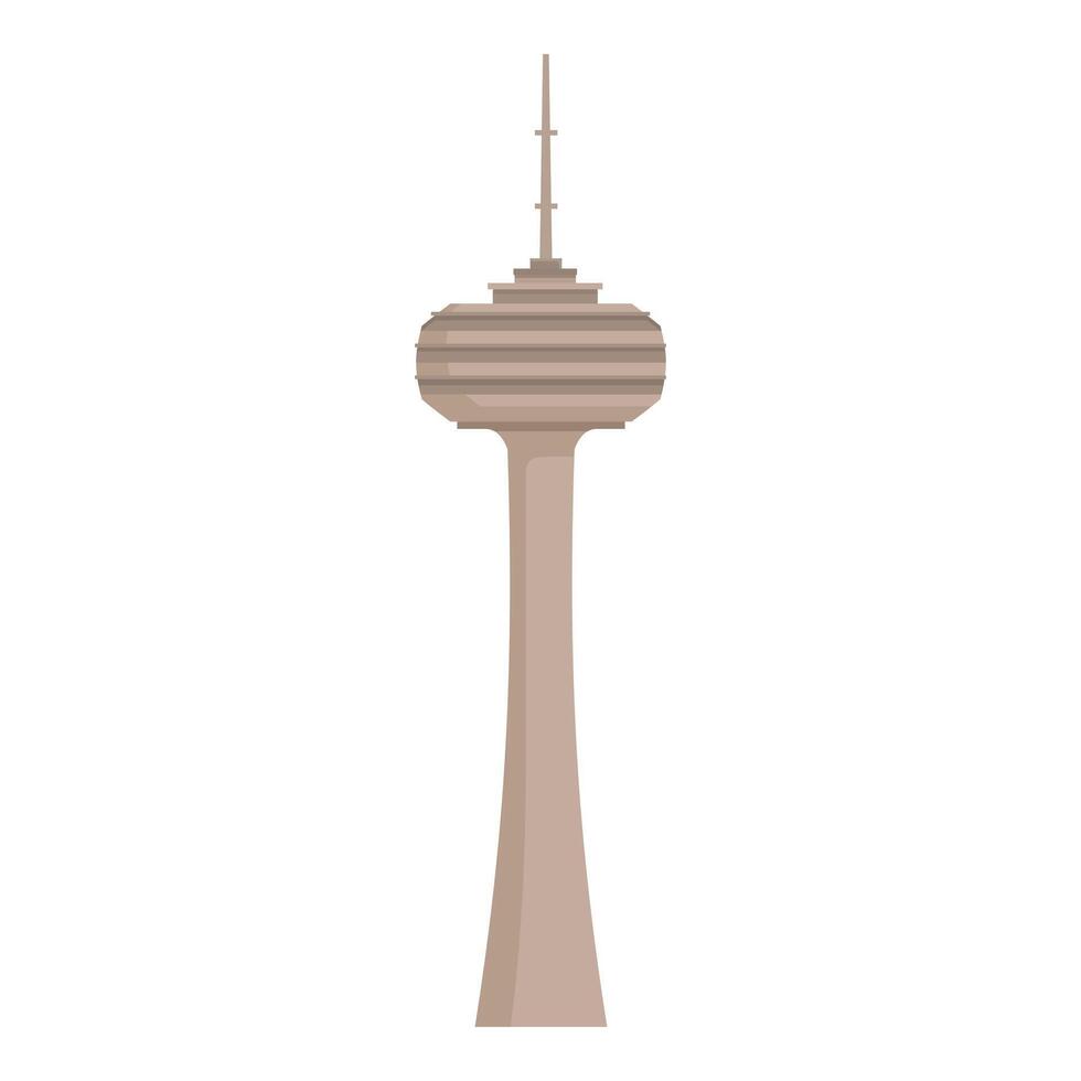 Tall concrete radio tower standing tall against white background vector