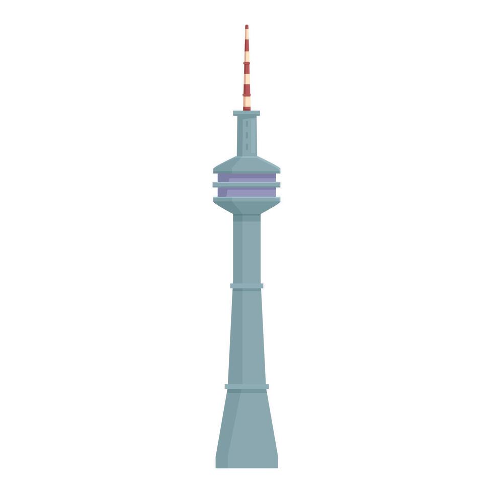 Tall telecommunication tower providing wireless connection for mobile devices vector